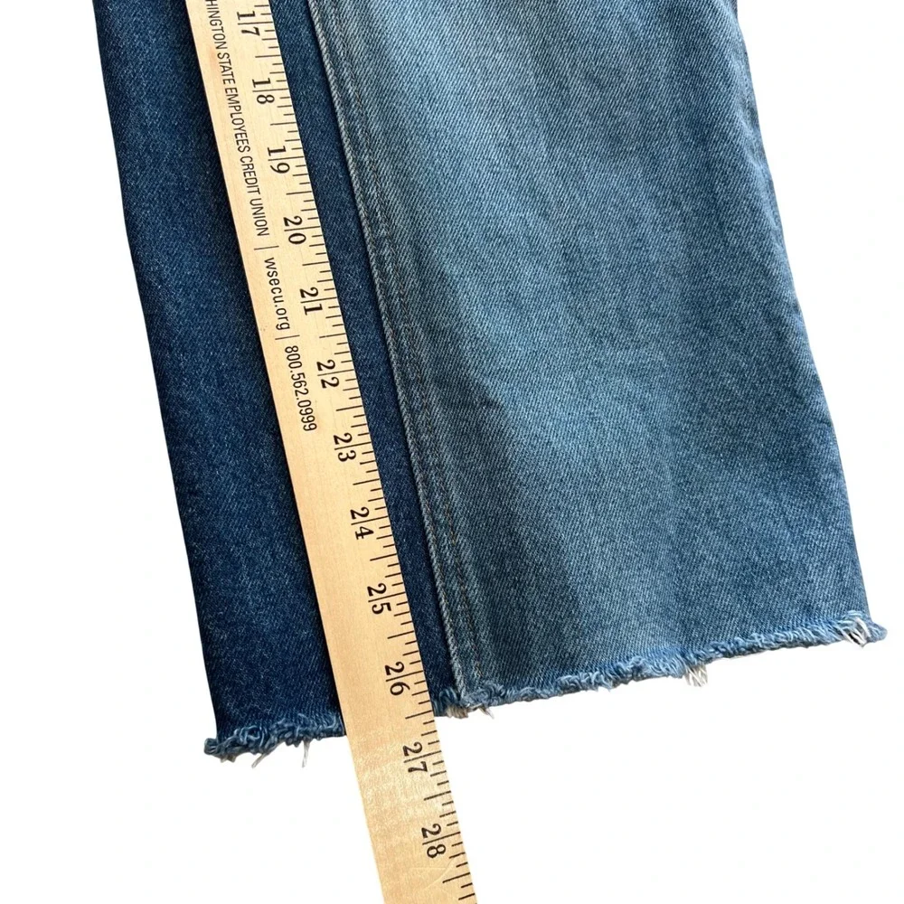 J.Crew Slim Wide Leg 2 Tone Retro Style Raw Hem Jeans Size 29